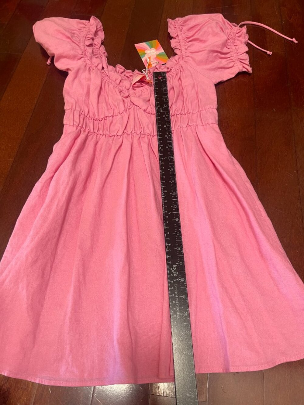 Show Me Your Mumu x Barbie Nikki Mini Dress Pink Linen Blend XS NWT - Picture 8 of 10